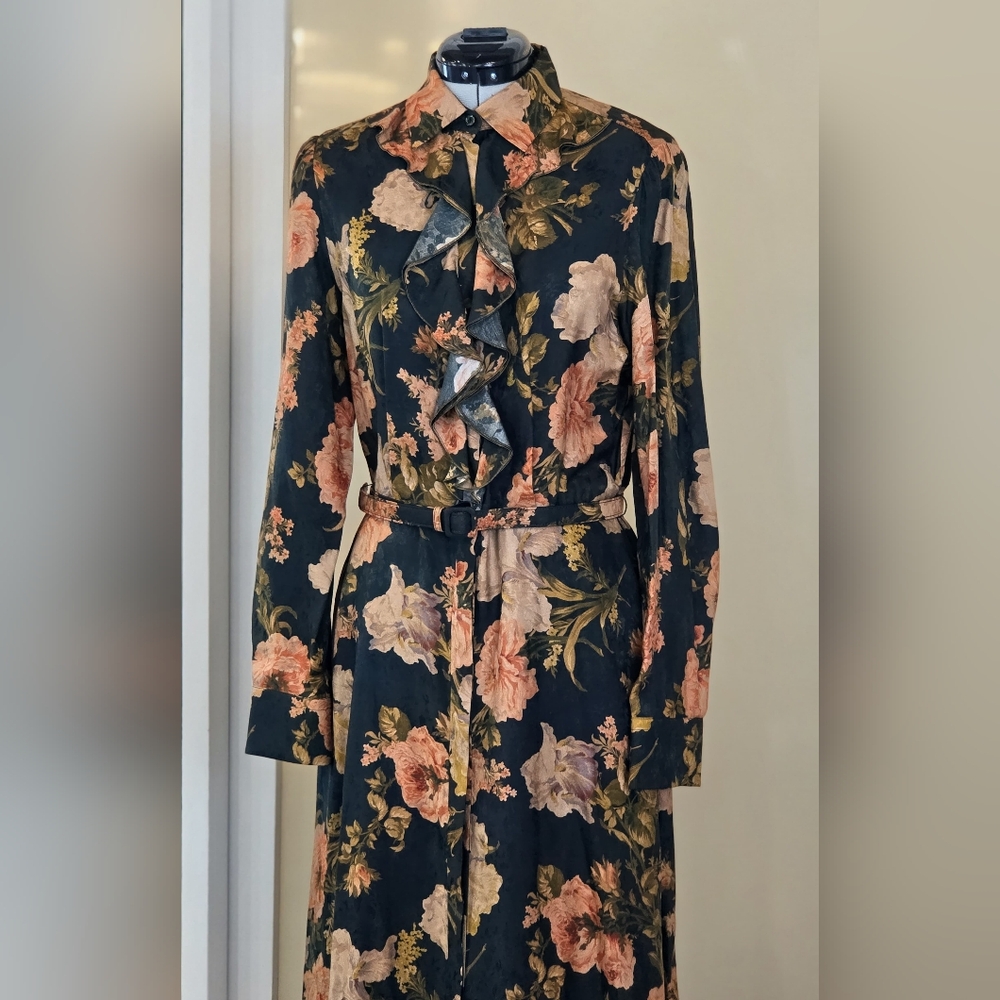 Ralph Lauren Blayke Floral-print Jacquard Silk Blend Dress, NWT - Picture 6 of 15